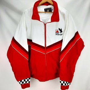 Vintage 80s Citgo Racing #21 Windbreaker Chevron Stripes Embroidered USA Made 2X